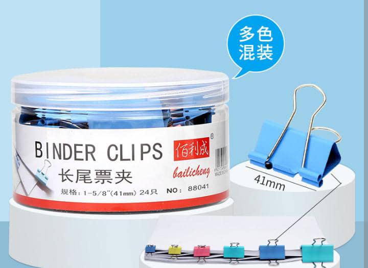 CLIPS BINDER GRANDE COLORES